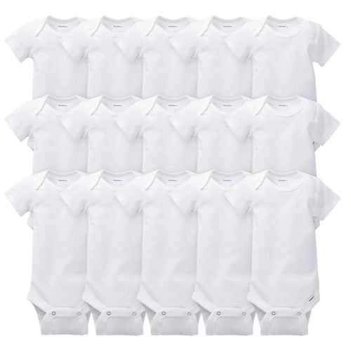 15-Pack White Onesies Bodysuits Bundle